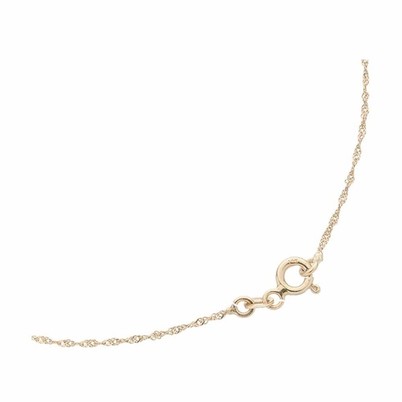 Two-Tone Clover Leaf Cubic Zirconia Pendant on Twisted Rope 14K Chain 19” - Picture 4 of 4